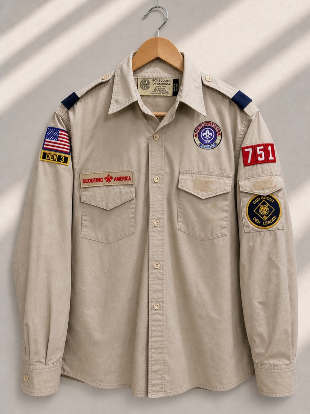 BSA Women’s Khaki Scout Leader Shirt XL Utility Button Up